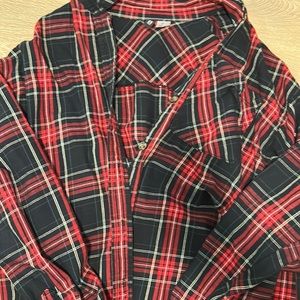 oversized plaid shirt